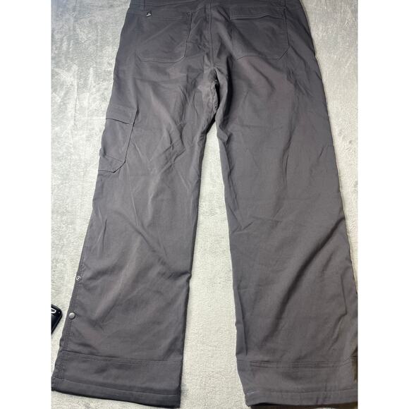 Prana Hiking Pants Roll Up Stretch Men’s Sz XXL Nylon Belt Gray Straight Leg - Picture 2 of 11